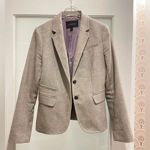 Banana Republic Oatmeal Herringbone Wool Blend Blazer sz 2